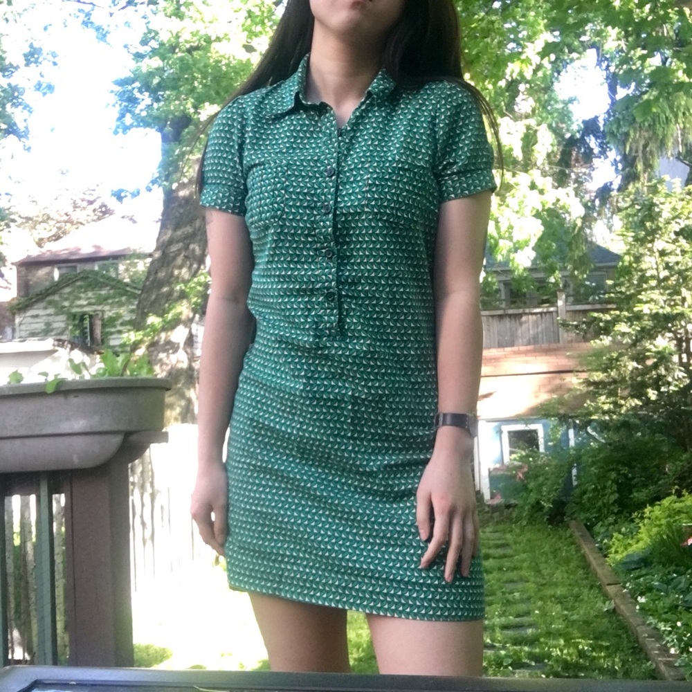 Green patterned dress